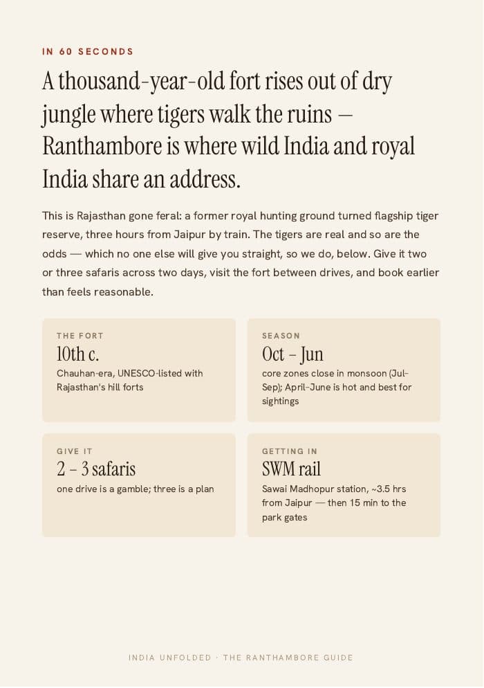 In 60 seconds — the whole city on one page — a page from The Ranthambore Guide