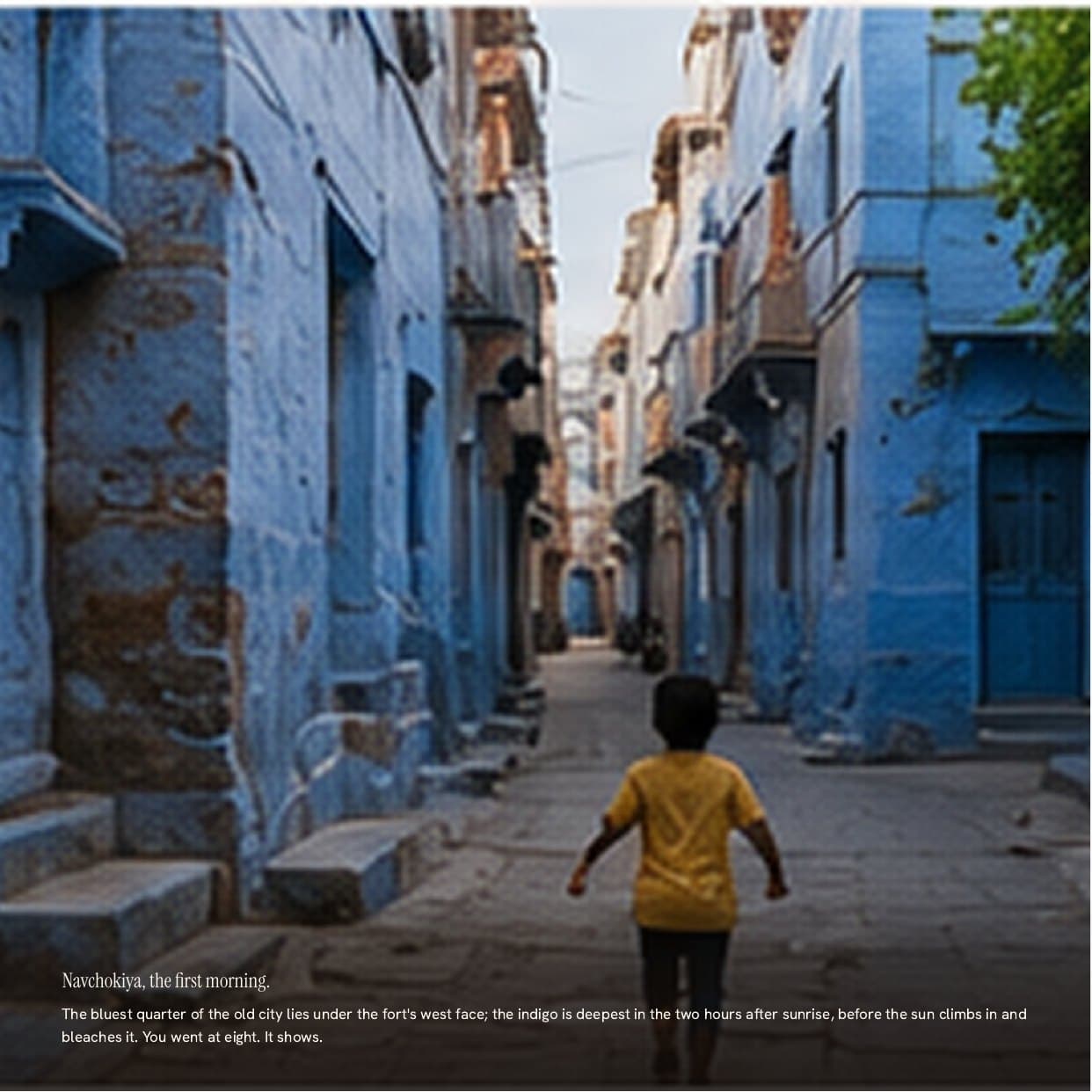 Page 4 of the sample My Jodhpur book — The story begins
