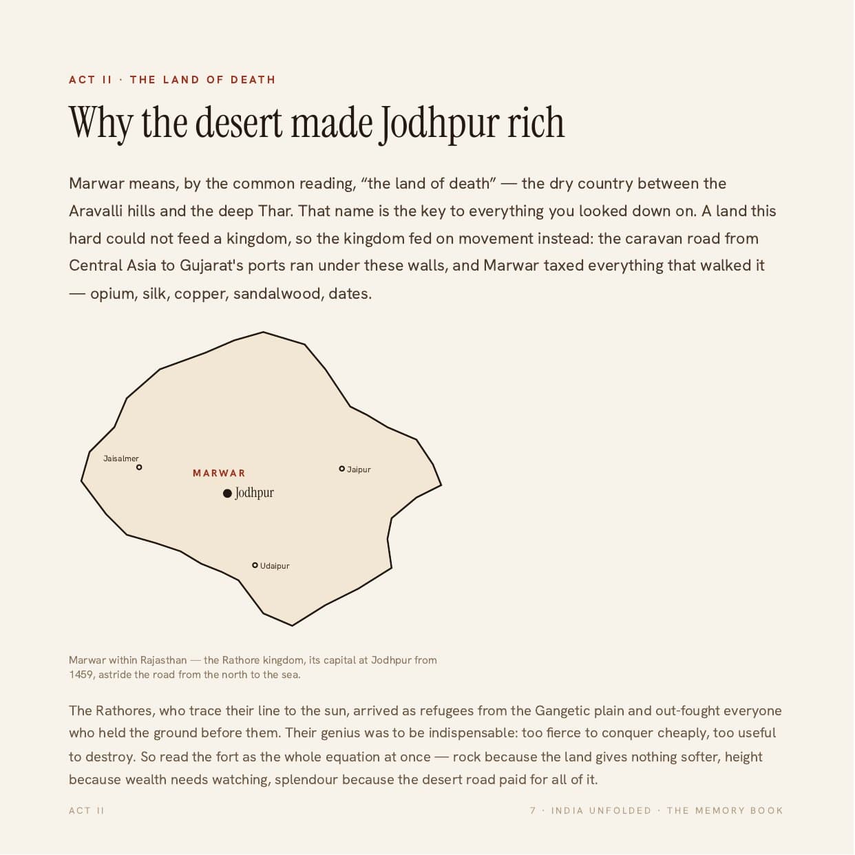 Page 7 of the sample My Jodhpur book — The fort above the city