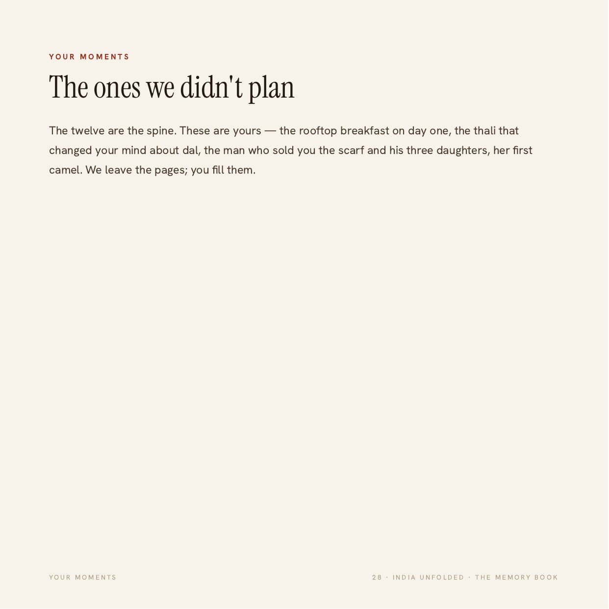 Page 28 of the sample My Jodhpur book — Your moments