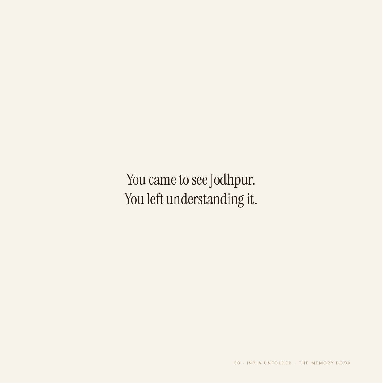 Page 30 of the sample My Jodhpur book — Closing