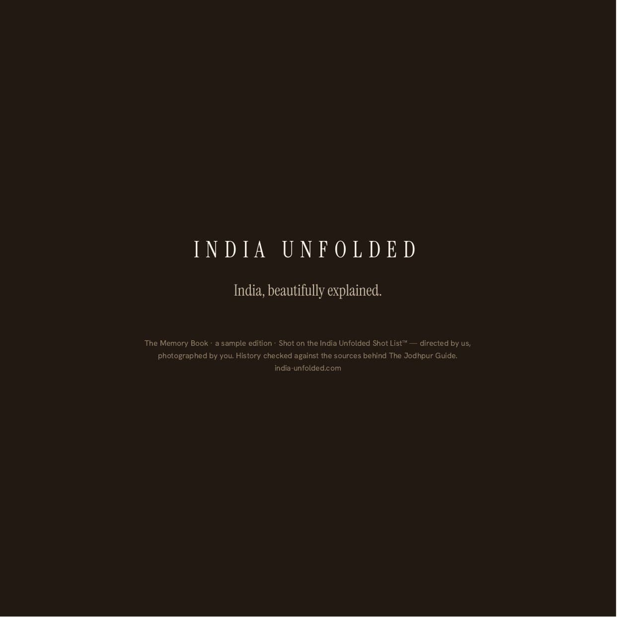 Page 32 of the sample My Jodhpur book — Back cover