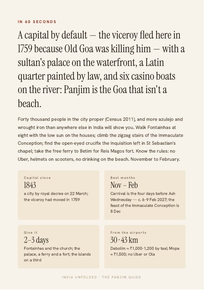 In 60 seconds — the whole city on one page — a page from The Panjim Guide